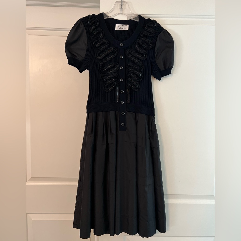 Miri Couture short sleeve sweater / tafata dress